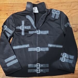 Black Jacket with Buckle Design